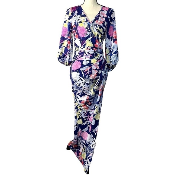 Yumi Kim Floral Maxi Ruched Dress - Picture 1 of 8